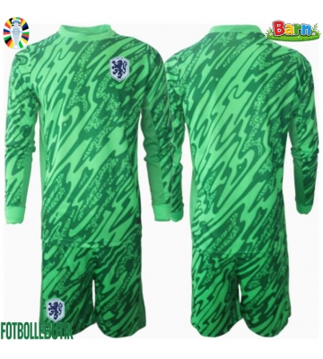 Nederländerna Målvakt Hemmaställ Barn EM 2024 Långärmad (+ Korta byxor)